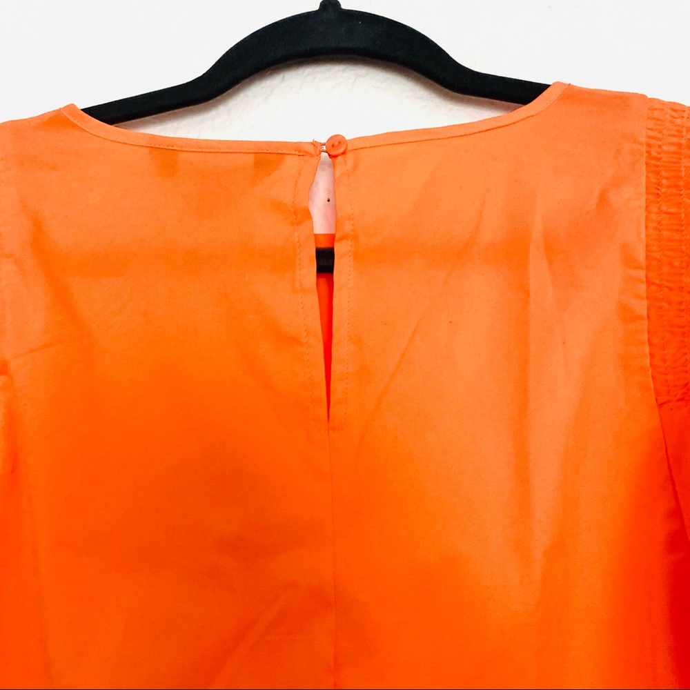 PROJECT RUNWAY Ruffle Sleeve Blouse Orange Size Medium - Picture 9 of 14